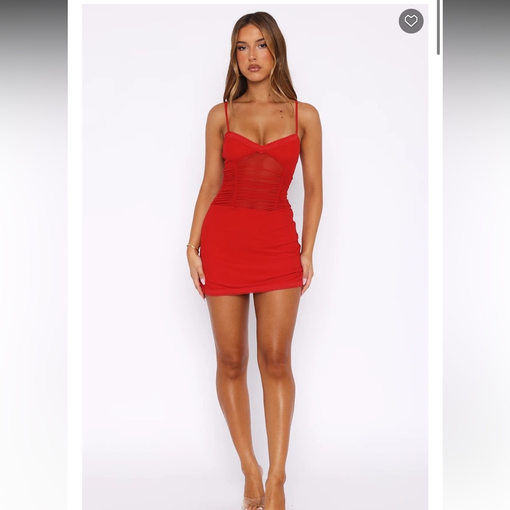 White fox red mini dress